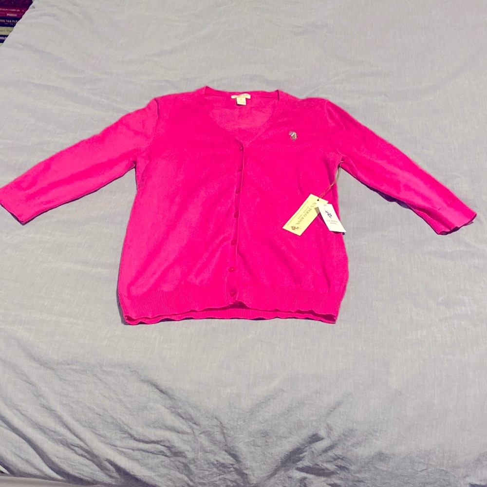 U.S. Polo Assn. pink cardigan